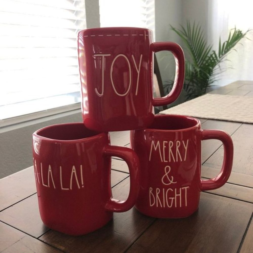 Rae Dunn Christmas mugs set